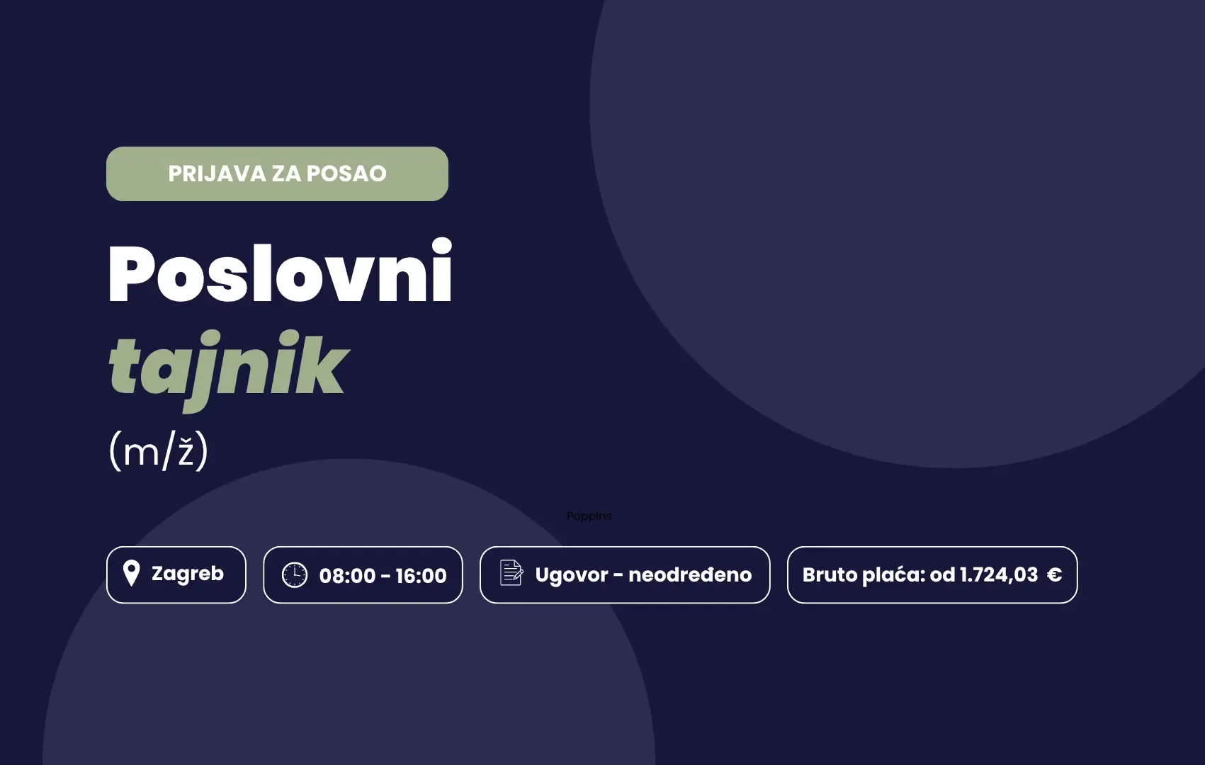 Prijava za posao: Poslovni tajnik (m/ž)
