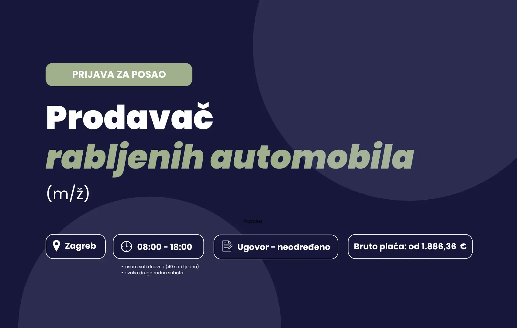 Prijava za posao: Prodavač rabljenih automobila (m/ž)