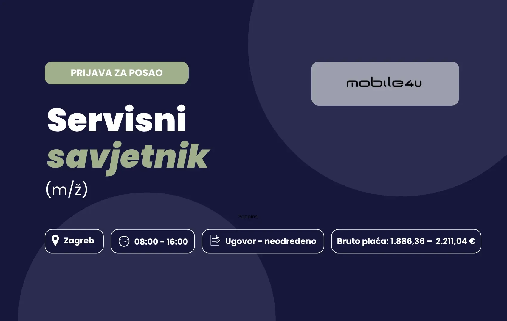 Prijava za posao: Servisni savjetnik (m/ž)