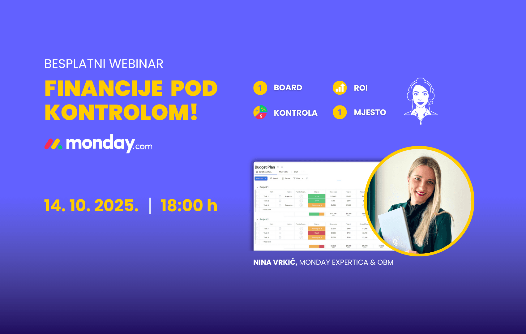 Besplatni webinar: Financije pod kontrolom u monday.com
